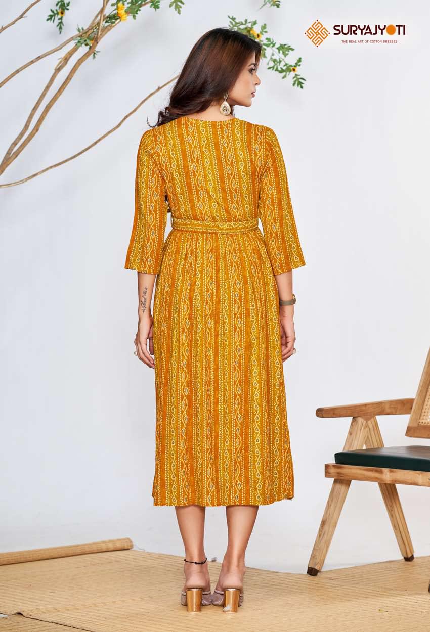 Belt Vol 8 By Suryajyoti Rayon Printed Designer Kurti Suppliers In India
